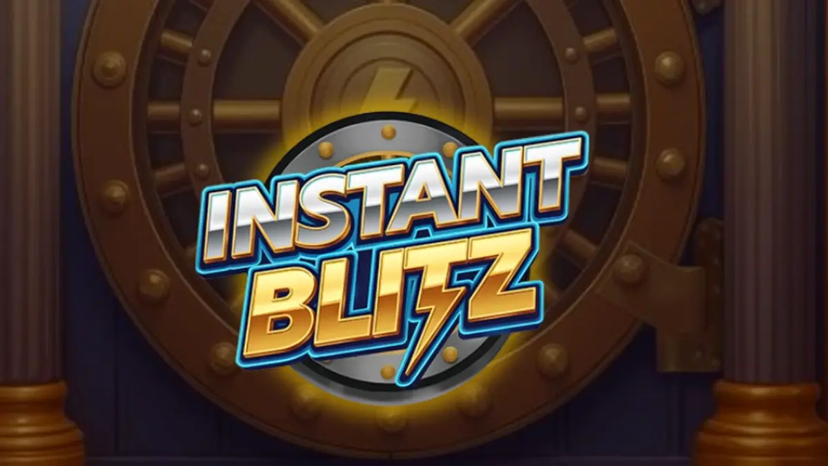 Tampilan antarmuka slot Instant Blitz dengan tema brankas neon